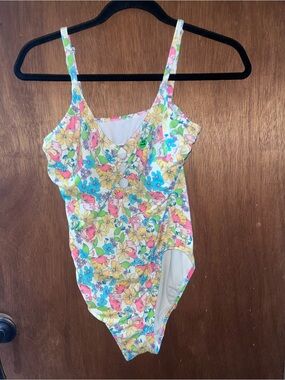Floral One-Piece Swimsuit - Multicolor Floral Print
